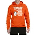 thumbnail image 2 of Wild Bobby, Office Dwight Quote Before I Do Anything, Pop Culture, Unisex Graphic Hoodie Sweatshirt, Orange, Large, 2 of 4