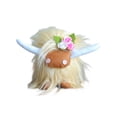 thumbnail image 2 of syligr 6 Inch Highland Cow Plush Toy, Soft Fluffy Stuffed Animal with Flower Headband, Cute Cow Doll, Mini Cow Plushie, Huggable Farm Animal Decor for Bedroom Shelf, Birthday Gift for Animal Lovers, 2 of 7