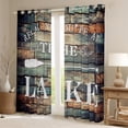 thumbnail image 2 of Homewish Lake House Black Out Curtains,Old Barn Door Curtains Pack of 2 (42x63 Each),Rustic Farmhouse Cabin Bedroom Curtains For Boys Kids,Microfiber Bedroom Decor, 2 of 6