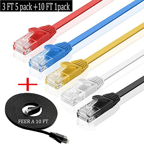 3 Ft. Rj45 Connectors Set of 3 Cat5E Snagless Patch Cable