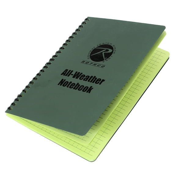 Rothco All Weather Waterproof Notebook (Olive Drab, 6" x 8")