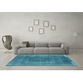 thumbnail image 3 of Ahgly Company Indoor Square Oriental Light Blue Industrial Area Rugs, 5' Square, 3 of 4