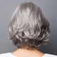 thumbnail image 5 of Pelucas con flequillo para mujer, peluca ondulada suelta, peluca de moda para mujer, cabello sintético gris, pelucas cortas, peluca de cabello the hairshot, 5 of 5