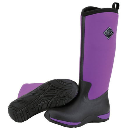 muck boot arctic adventure waterproof knee-high rubber black purple w6