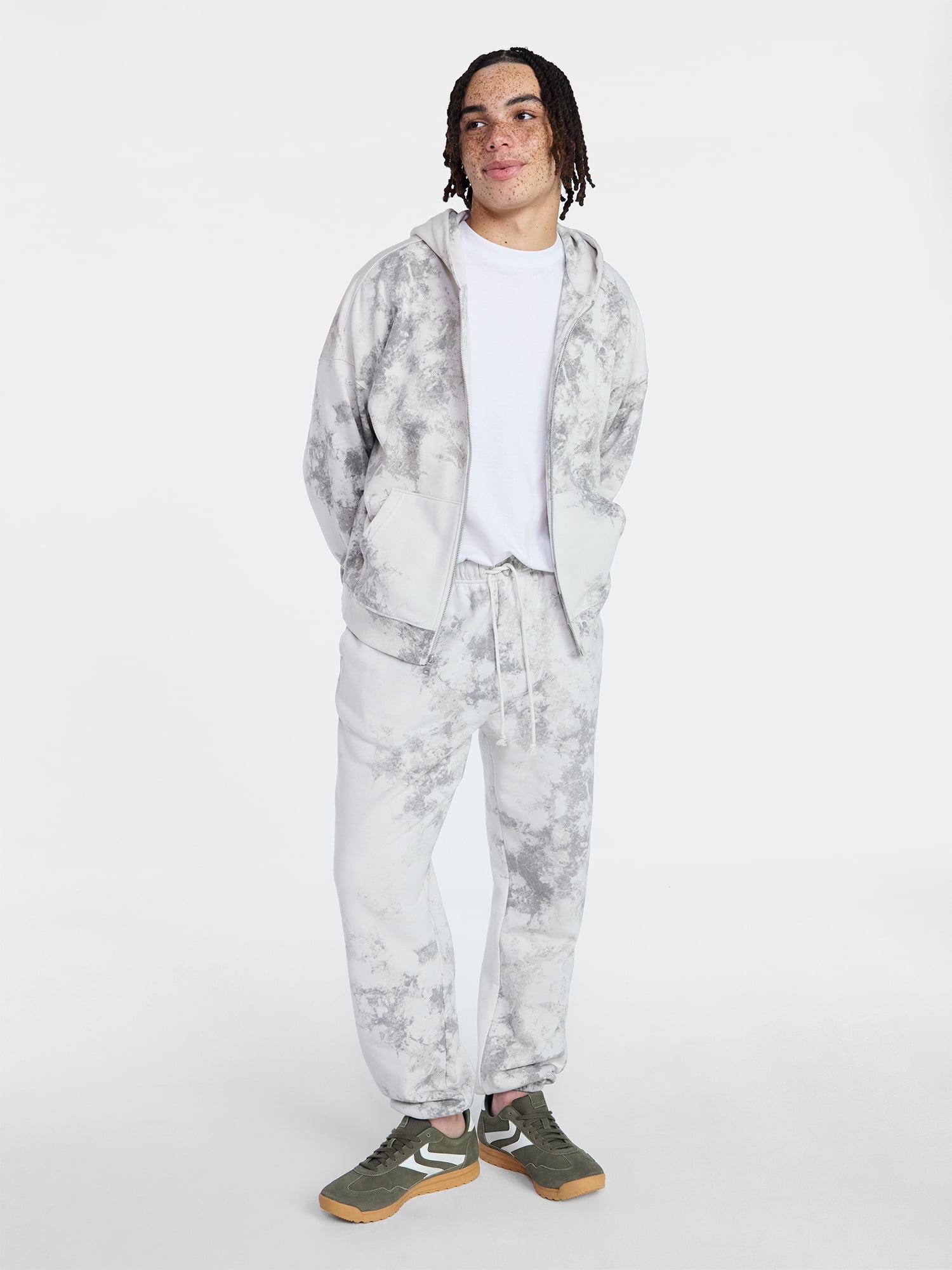 No Boundaries Zip Hoodie with Long Sleeves, Men's XS-4XLT