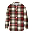 thumbnail image 4 of Enjoytime Womens Blouse Trendy Plaid Collared V Neck Button Down Shirts Business Casual Work Long Sleeve Tops, 4 of 8