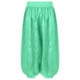 thumbnail image 4 of Miutii Kids Girls Satin Harem Pants Belly Dance Costume Tribal Arabic Princess Wide Leg Trousers Light Blue 14, 4 of 5