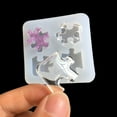 thumbnail image 1 of Koszal Resin Epoxy Mold Transparent Jigsaw Pattern Silicone 4 Grids Craft Making Clay Mould for Dorm, 1 of 7