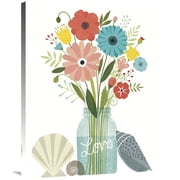 Global Gallerys Seaside Bouquet II Mason Jar بقلم مايكل مولان قماش مطور فن الجدار
