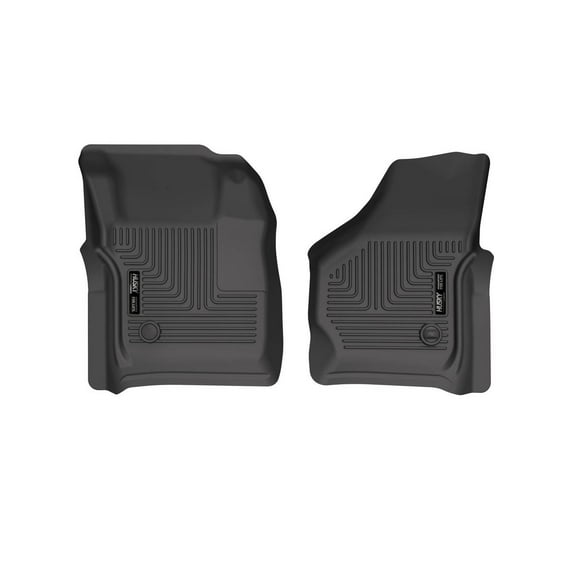 Husky Weatherbeater Floor Mats Fit 1999-2007 Ford F-250/F-350 Reg/Super/Crew Cab w/o Manual Transfer Case Front Black 2 Pc