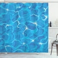 thumbnail image 1 of Ambesonne Aqua Shower Curtain, Vivid Water Surface Waves, 69"Wx75"L, Blue Aqua White, 1 of 3