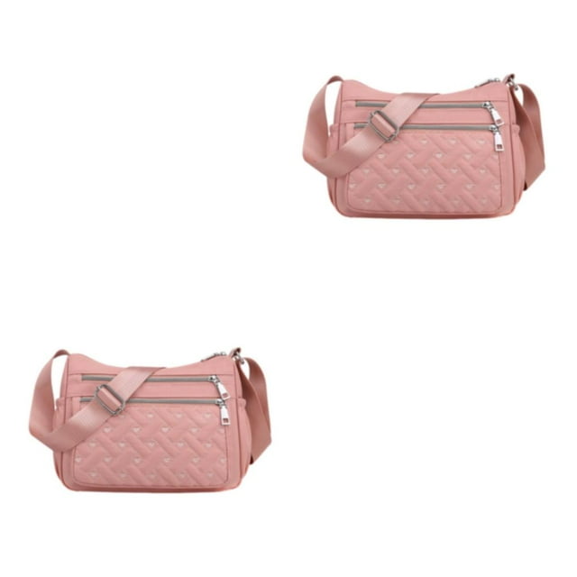 Youkk Stay Organized With Multipurpose Messenger Bag Large Capacity Crossbody Bag pink 2Set