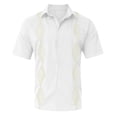 thumbnail image 2 of Camisas Casuales Para Hombre Camisa de manga corta bordada de playa suelta informal de verano para hombre (White, L), 2 of 5