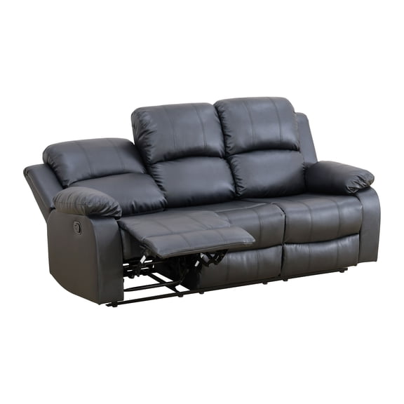 MAYEERTY 3-Seater Recliner Sofa with Breathing Leather for Family Living Rooms