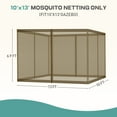 thumbnail image 5 of Aoodor Universal 10 x 13 ft. Gazebo Replacement Mosquito Netting Screen 4-Panel Sidewalls with Double Zipper for Patio Backyard Deck and Lawns (Only Netting) - Brown, 5 of 9