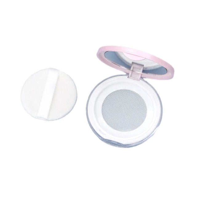 Loose Powder Container with Puff,Refillable Empty Powder Compact with Mirror,Reusable Plastic Empty Powder Case Portable DIY Makeup Powder Container Compact Case for Travel Business