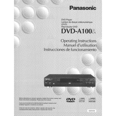 Instruction Manual ONLY for Panasonic DVD-A100 DVD Player Owners Instruction Manual REPRINT