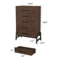 thumbnail image 5 of 5 Drawer Dresser for Bedroom, Tall Dresser Chest of Drawers, Rustic Wood Bedroom Dressers Clothes Organizer, Freestanding Wooden Closet Chest for Living Room, Bedroom, Entryway, 5 of 7