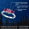 thumbnail image 2 of Gem Stone King 14K White Gold Pink Moissanite & Red Created Ruby 3-Stone Engagement Ring | 1.00 Cttw | Round 5MM and 4MM | Three Stone Wedding Anniversary Promise Ring for Women (Size 7), 2 of 6