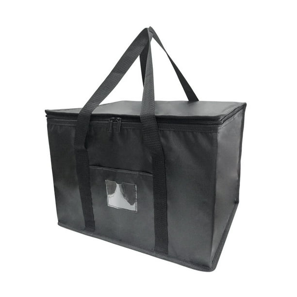 Bolsa de compras de comestibles negra, bolsa térmica de tela Oxford, bolsa de hielo para exteriores, bolso de mano de gran capacidad