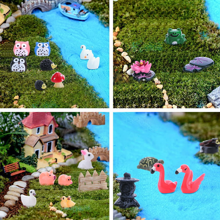  172Pcs Miniature Fairy Garden Accessories Including 100Pcs  Fixed Pins, modacraft Fairy Garden Kit Fairy House Animal Figurines Mini  Landscape for Garden Dollhouse Potted Plant Bonsai Terrarium Décor : Patio,  Lawn 