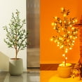 thumbnail image 3 of DR.Planzen 4ft Artificial Olive Tree Indoor, Faux Olive Tree, Artificial Plants with Natural Wood Trunk and Lifelike Fruits for Home Office Decor, 3 of 11
