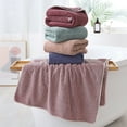 thumbnail image 2 of Lilixerw 27.5 x 55.1 inch Striped Microfiber Bath Towel,Coral Velvet Highly Absorbent Hair Towel for Bathroom, 2 of 7