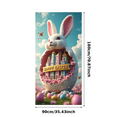 thumbnail image 2 of LUUFILx Glowing Happy Easter Banner with Bunny Element Easter Party Decoration Background Backdrop, 2 of 7