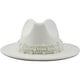 thumbnail image 1 of Nvzi Sombrero de ala ancha con banda de perlas vintage para mujer, moderno, color blanco, 1 of 4