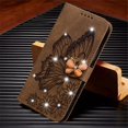 thumbnail image 5 of Dteck for iPhone 14 Case Wallet with Credit Card Slots Sparkle Diamond Rhinestone Butterfly Cute for Girls PU Leather Magnetic Closure Folio Flip Phone Cover for iPhone 14,Brown, 5 of 5