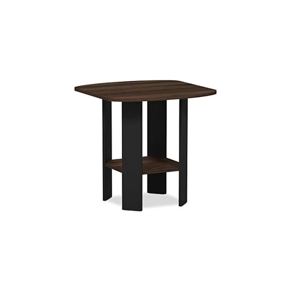 End Table, Columbia Walnut Black, 20" Square, Living Room Side Table