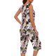 thumbnail image 5 of Conjunto de Ropa de Salón para Mujer Cuello Redondo Blusa sin Mangas Sólida Y Pantalones Cortos de Cintura Elástica Pantalones, Pantalones Cortos de Verano para Mujeres, 5 of 7