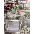 thumbnail image 5 of Outdoor Tablecloth with Umbrella Hole for Patio/Picnic/Party/Camping, Brown Architecture Waterproof Table Cloth Round Cover Washable, Abstract City Vintage Eiffel Tower (Dia 60"), 5 of 9