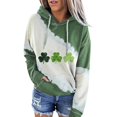 thumbnail image 1 of St. Patrick's Day Women's Shamrock Print Hoodie Casual Hoodie Top, 1 of 2