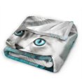 thumbnail image 3 of Couverture Chat pour Filles Femmes Mignon Chat avec Papillon Bleu Couverture Ultra, 3 of 5