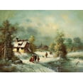 thumbnail image 2 of Pila 18x15 Black Ornate Wood Framed with Double Matting Museum Art Print Titled - WINTER WALK, 2 of 4