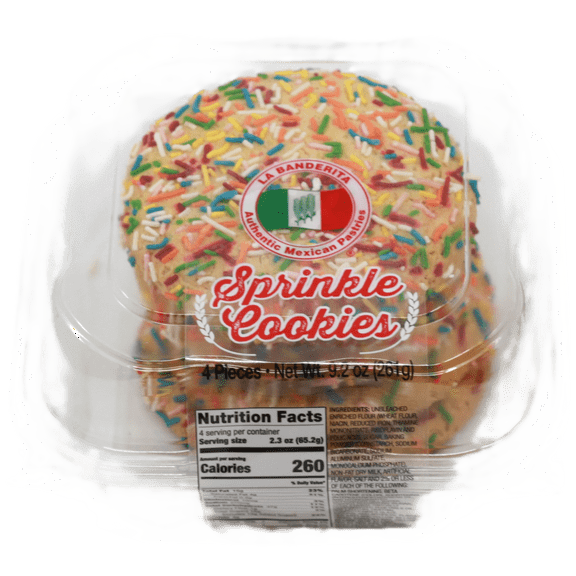 La Banderita Authentic Mexican Pastries Baked Sprinkle Cookies, 9.2 oz, 4 Count
