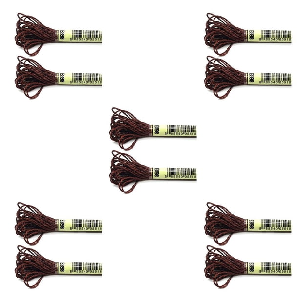 Moyic 2 piezas de hilo de bordar, artesanías de agujas metálicas, punto de cruz, accesorios de bricolaje, ovillos de costura, hermosas decoraciones, marrón oscuroE898 5piezas Moyic CBP221961