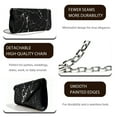 thumbnail image 5 of Xixirimido Women Evening Bags Leather Clutch Bag Purses Formal for Wedding Party Envelope Bags Crossbody Clutches with Chain Strap, Black Marble Print, 5 of 7