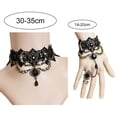thumbnail image 5 of jiaroswwei Faux Gem Black Lace Ring Bracelet Women Gothic Punk Style Necklace Bracelet Jewelry Accessory, 5 of 8