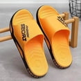 thumbnail image 2 of Men's Slip On Sport Slide Sandals Wide Width Non Slip Bathroom Shower Slippers Open Toe Soft Sole Lightweight Water Shoes Yellow Size 7, 2 of 4