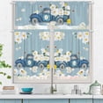 thumbnail image 2 of 3 Pack Blue Daisy Kitchen Curtains 54x24 inch - Curtains for Bedroom as Farmhouse Kitchen Decor and Spring Decorations for The Home, Daisy Kitchen Curtains and Valances Set, 2 of 5