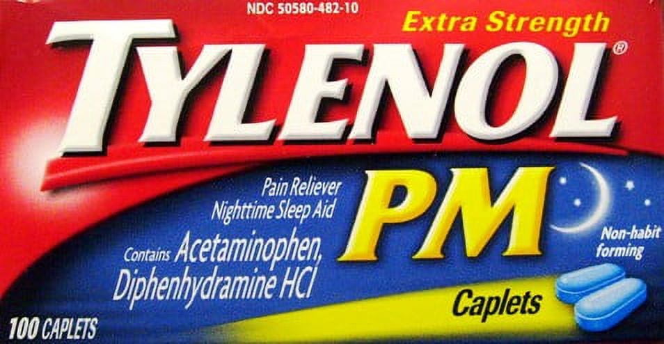 McNeil Tylenol PM Pain Reliever/Nighttime Sleep Aid, 100 ea