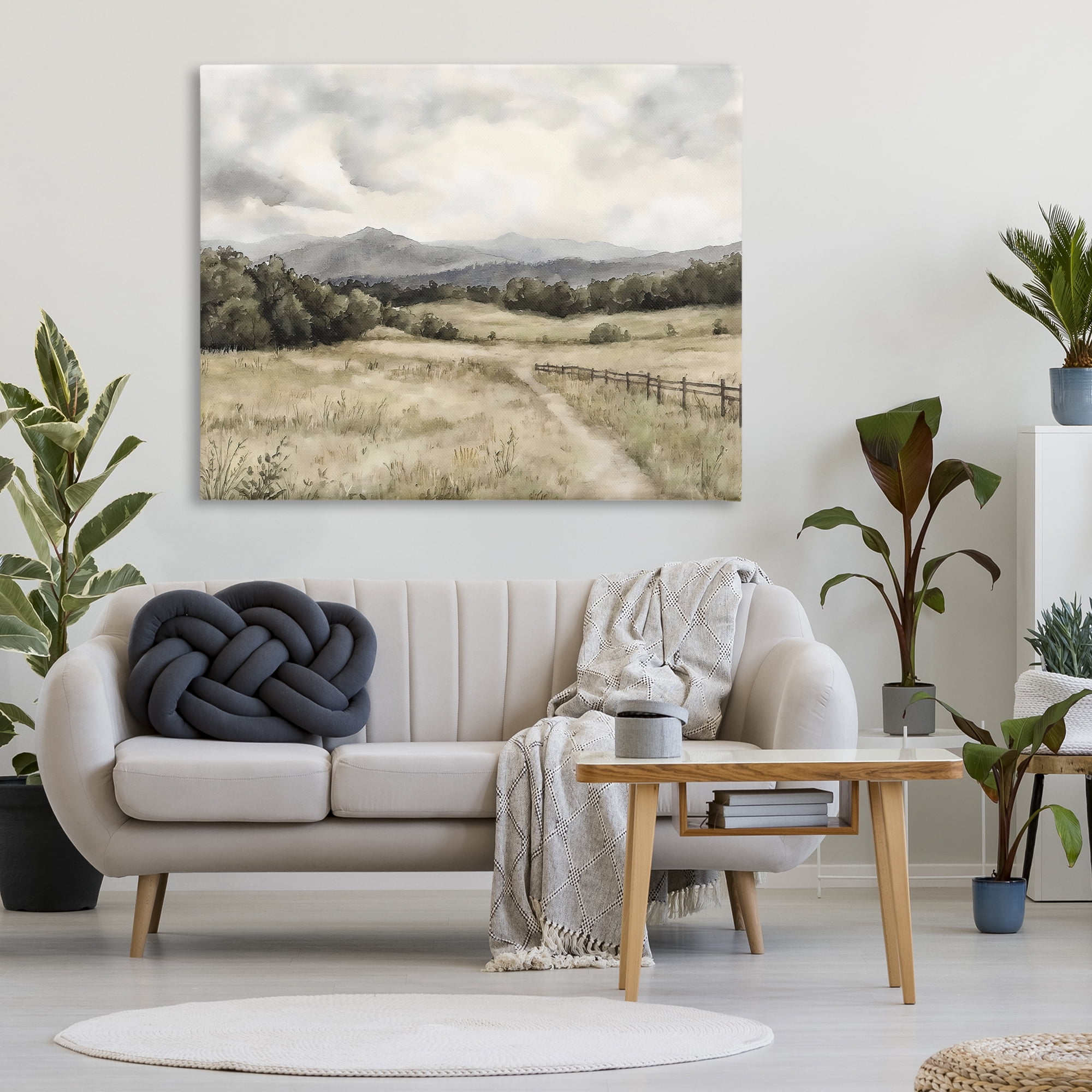 Stupell Industries Muted Trail Along Fence Canvas Wall Art, design by Riley B