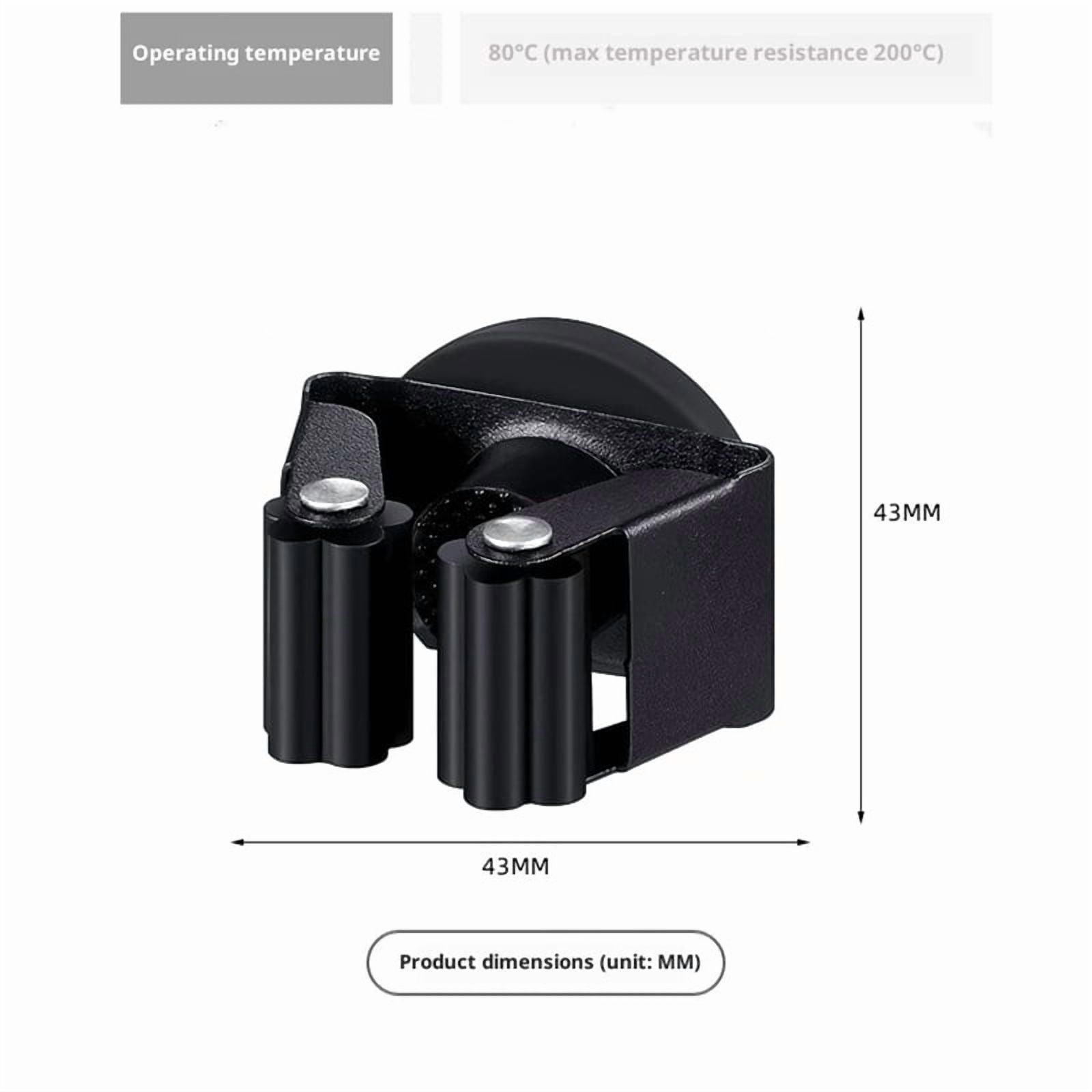 4 Pcs Magnetic Mop Broom Holder Movable Magnetic Broom Holder Rack, Anti Slip Wall Mounted Utility for Cleaning Tools, Garage, Kitchen, Laundry, Garden (Black)