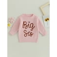 thumbnail image 2 of Bagilaanoe Toddler Baby Girl Knitted Sweater Long Sleeve Embroidery Pullover 6M 12M 24M 3T 4T 5T 6T Kids Warm Jumpers Tops Fall Loose Knitwear, 2 of 8