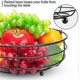 thumbnail image 3 of 2 Tier Fruit Basket With Banana Holder, Standing Daily Kitchen Modern Fruit Bowl, Practical Fruit Baskets Vegetable Basket Made Of Metal, Black Banmo, 3 of 5