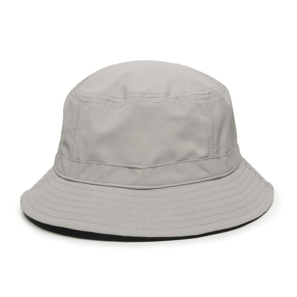 Signatures Men's Flat Stitch Logo Outdoor Sun Protection Golf Bucket Hat, Grey