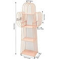 thumbnail image 2 of 4-Tier Metal Bookshelf, Creative Cactus Bookcase Freestanding Display Rack Corner Plant Shelf Open Storage Organizer for Home Office Pink, 2 of 18