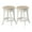 Beige, variant on Backless Round Swivel Stool in Beige Fabric in White-Wash Finish 2 Pack